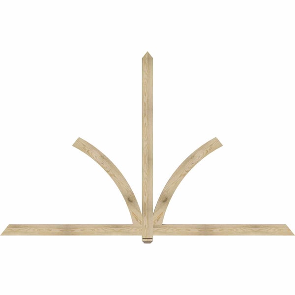 Ekena Millwork Redmond Rough Sawn Timber Gable Bracket, Douglas Fir, 108"W x 68"H x 2"D x 4"F, 15/12 Pitch GBW108X68X0204RED00RDF - main